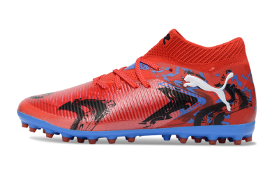 Men's Puma Future 8 Ultimate MG Multi Ground Low-Tops Football Boots - Red/Electric Blue/Fiery Red