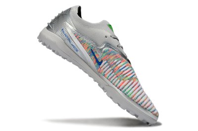 Unisex Nike Phantom 6 Low Elite TF Artificial Turf Low-Tops Football Shoes - Gray/Vibrant Green/Futuristic Silver