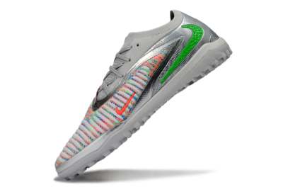 Unisex Nike Phantom 6 Low Elite TF Artificial Turf Low-Tops Football Shoes - Gray/Vibrant Green/Futuristic Silver