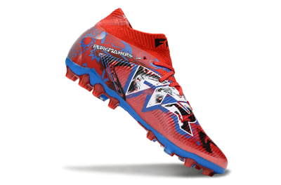 Men's Puma Future 8 Ultimate FG Firm Ground Low-Tops Football Boots - Red/Electric Blue/Dynamic Black