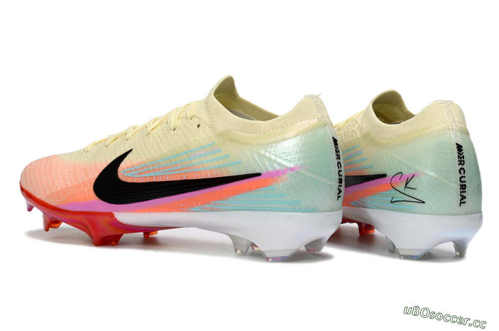 Unisex Nike Air Zoom Mercurial Vapor 16 Elite FG Firm Ground Low-Tops Football Boots - Cream/Sunset Peach/Golden Pulse 4