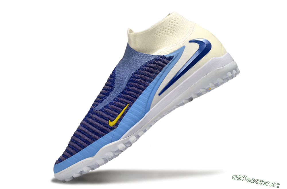 Men's Nike Phantom 6 High Elite TF Artificial Turf High-Tops Football Shoes - Blue/Sky Blue/Deep Blue 5