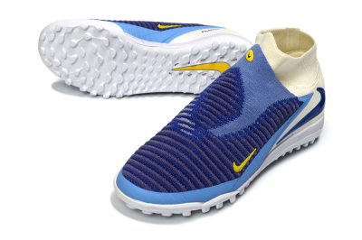 Men's Nike Phantom 6 High Elite TF Artificial Turf High-Tops Football Shoes - Blue/Sky Blue/Deep Blue