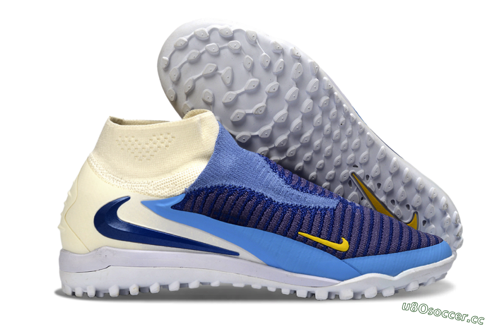 Men's Nike Phantom 6 High Elite TF Artificial Turf High-Tops Football Shoes - Blue/Sky Blue/Deep Blue 2