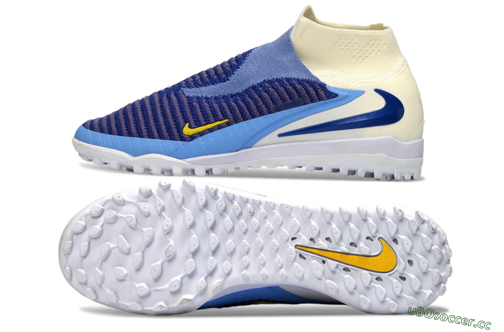 Men's Nike Phantom 6 High Elite TF Artificial Turf High-Tops Football Shoes - Blue/Sky Blue/Deep Blue 1