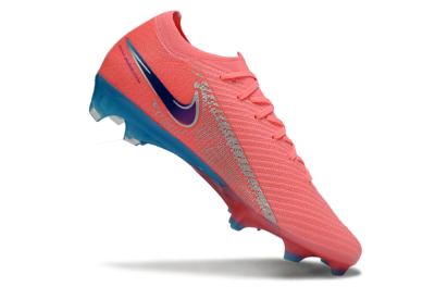 Unisex Nike Air Zoom Mercurial Vapor 16 Elite FG Firm Ground Low-Tops Football Boots - Pink/Coral Pink/Cerulean Blue