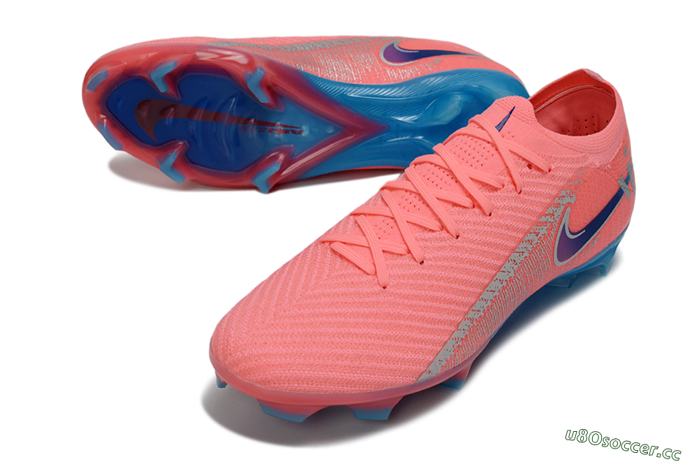 Unisex Nike Air Zoom Mercurial Vapor 16 Elite FG Firm Ground Low-Tops Football Boots - Pink/Coral Pink/Cerulean Blue 3