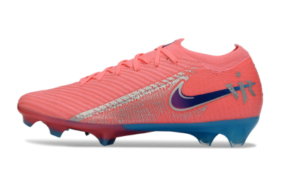 Unisex Nike Air Zoom Mercurial Vapor 16 Elite FG Firm Ground Low-Tops Football Boots - Pink/Coral Pink/Cerulean Blue