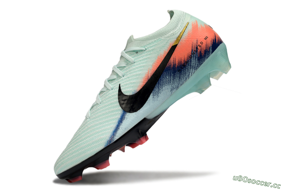 Unisex Nike Air Zoom Mercurial Vapor 16 Elite FG Firm Ground Low-Tops Football Boots - Aqua/Coral Pink/Navy Blue 5