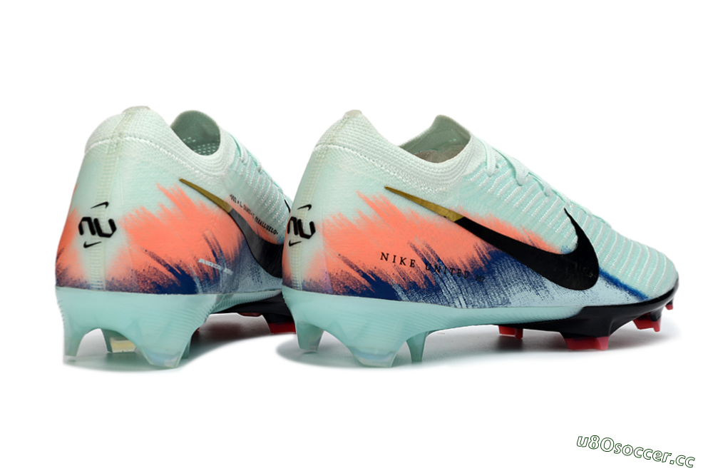 Unisex Nike Air Zoom Mercurial Vapor 16 Elite FG Firm Ground Low-Tops Football Boots - Aqua/Coral Pink/Navy Blue 6