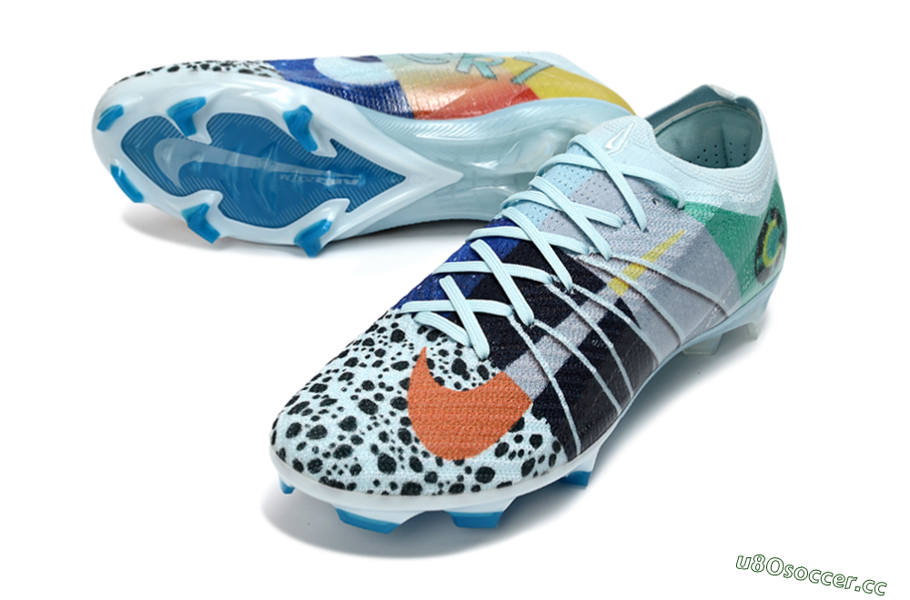 Unisex Nike Air Zoom Mercurial Vapor 16 Elite FG Firm Ground Low-Tops Football Boots - Blue/Aquatic Blue/Fiery Orange 3