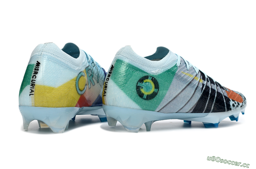 Unisex Nike Air Zoom Mercurial Vapor 16 Elite FG Firm Ground Low-Tops Football Boots - Blue/Aquatic Blue/Fiery Orange 6