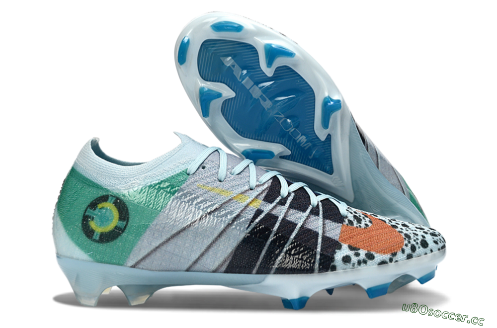 Unisex Nike Air Zoom Mercurial Vapor 16 Elite FG Firm Ground Low-Tops Football Boots - Blue/Aquatic Blue/Fiery Orange 2