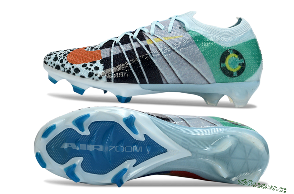 Unisex Nike Air Zoom Mercurial Vapor 16 Elite FG Firm Ground Low-Tops Football Boots - Blue/Aquatic Blue/Fiery Orange 1