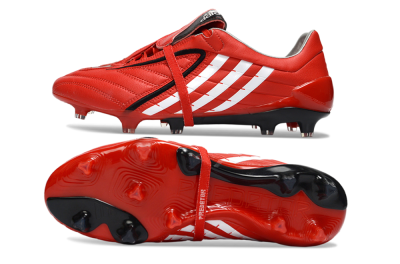 Men's Adidas Predator Accelerator Electricity FG Firm Ground Low-Tops Football Boots - Red/Crisp Crimson/Classic White