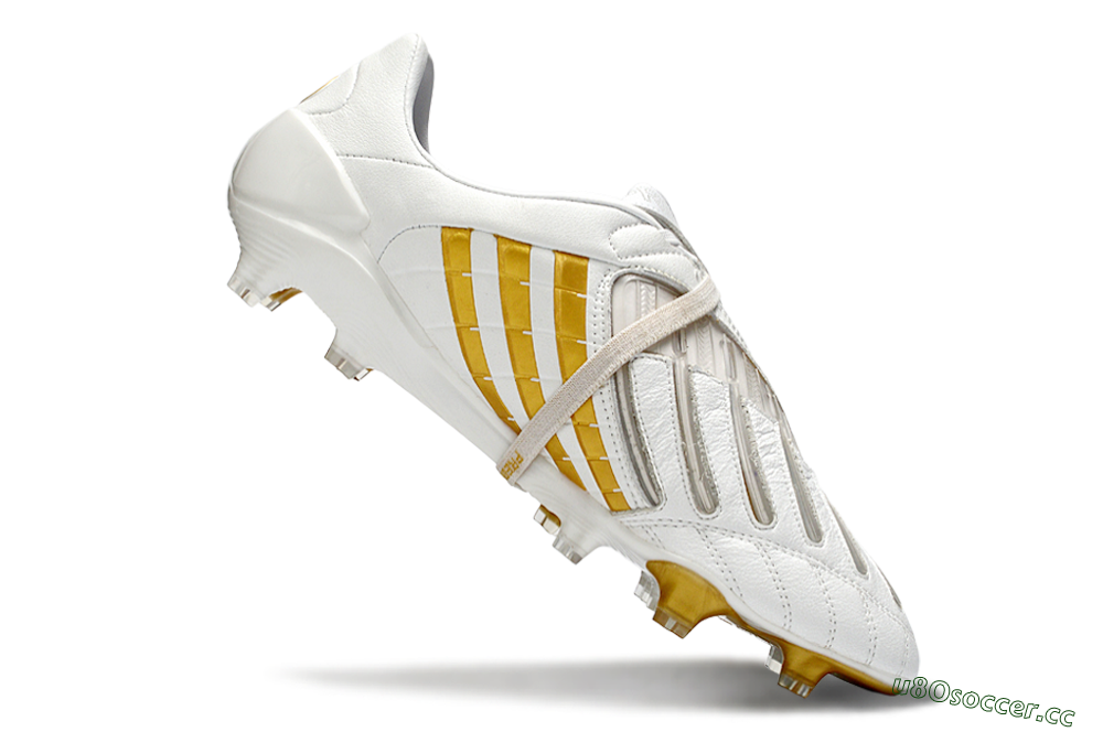 Men's Adidas Predator Accelerator Electricity FG Firm Ground Low-Tops Football Boots - White/Gold/Steel 4