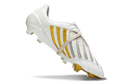 Men's Adidas Predator Accelerator Electricity FG Firm Ground Low-Tops Football Boots - White/Gold/Steel