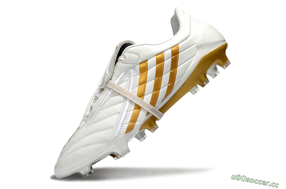 Men's Adidas Predator Accelerator Electricity FG Firm Ground Low-Tops Football Boots - White/Gold/Steel 5