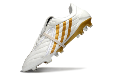 Men's Adidas Predator Accelerator Electricity FG Firm Ground Low-Tops Football Boots - White/Gold/Steel
