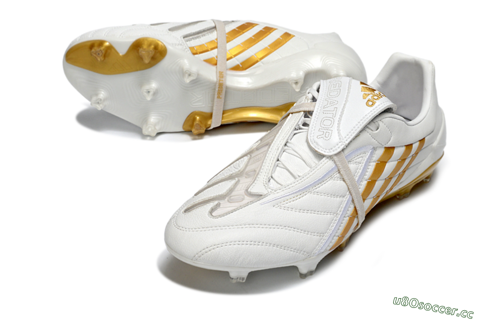Men's Adidas Predator Accelerator Electricity FG Firm Ground Low-Tops Football Boots - White/Gold/Steel 3
