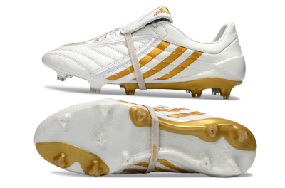 Men's Adidas Predator Accelerator Electricity FG Firm Ground Low-Tops Football Boots - White/Gold/Steel