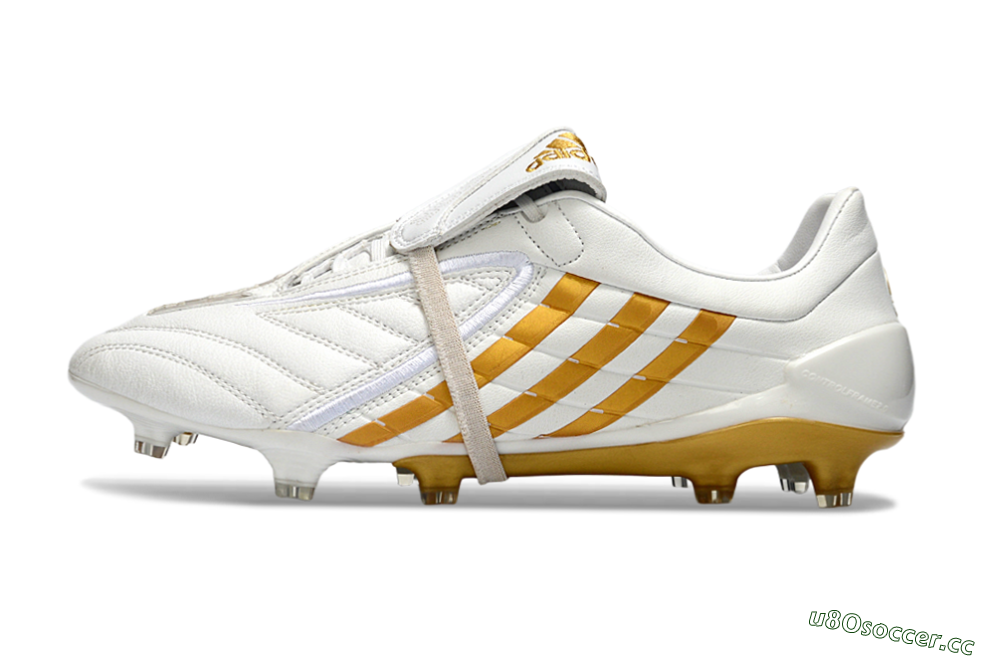 Men's Adidas Predator Accelerator Electricity FG Firm Ground Low-Tops Football Boots - White/Gold/Steel 0