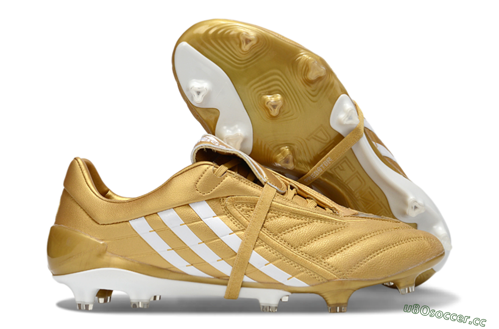 Men's Adidas Predator Accelerator Electricity FG Firm Ground Low-Tops Football Boots - Gold/Metallic Gold/Classic White 2