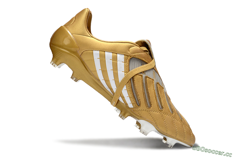 Men's Adidas Predator Accelerator Electricity FG Firm Ground Low-Tops Football Boots - Gold/Metallic Gold/Classic White 4