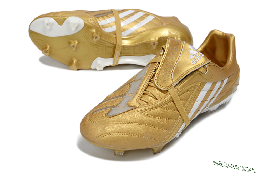 Men's Adidas Predator Accelerator Electricity FG Firm Ground Low-Tops Football Boots - Gold/Metallic Gold/Classic White 3