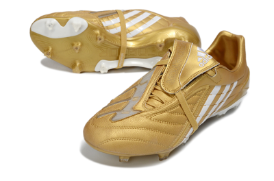 Men's Adidas Predator Accelerator Electricity FG Firm Ground Low-Tops Football Boots - Gold/Metallic Gold/Classic White