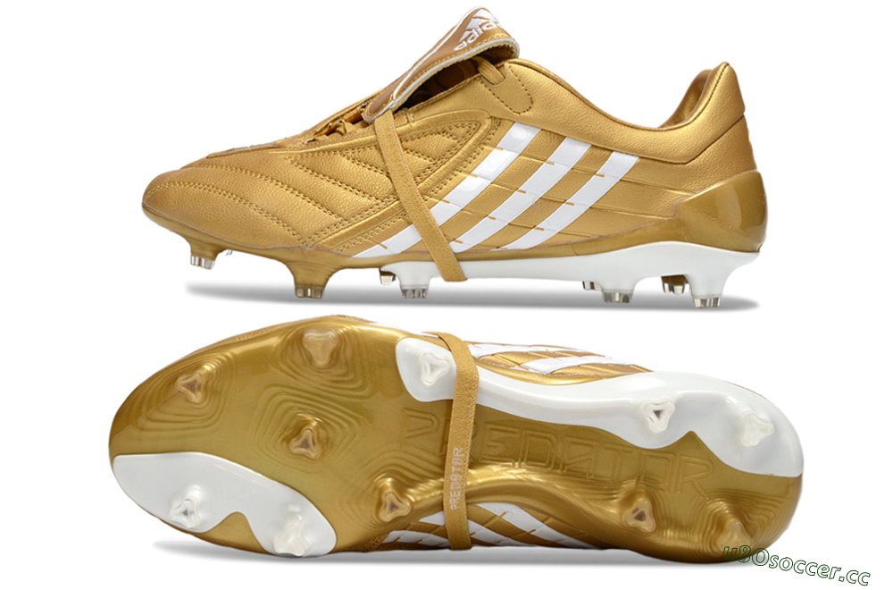 Men's Adidas Predator Accelerator Electricity FG Firm Ground Low-Tops Football Boots - Gold/Metallic Gold/Classic White 1