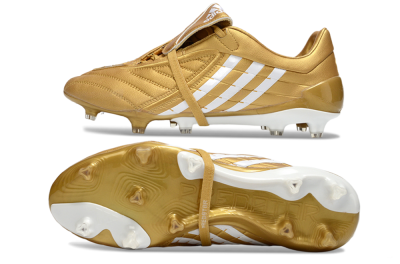 Men's Adidas Predator Accelerator Electricity FG Firm Ground Low-Tops Football Boots - Gold/Metallic Gold/Classic White