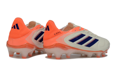 Men's Adidas Copa Pure 3 FG Firm Ground Low-Tops Football Boots - White/Vibrant Orange/Navy Blue