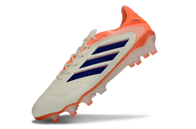 Men's Adidas Copa Pure 3 FG Firm Ground Low-Tops Football Boots - White/Vibrant Orange/Navy Blue