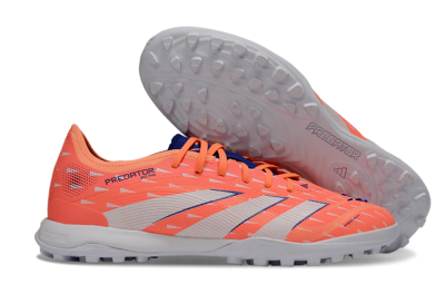 Men's Adidas Predator 25 Elite TF Artificial Turf Low-Tops Football Shoes - Pink/Electric Orange/Deep Blue