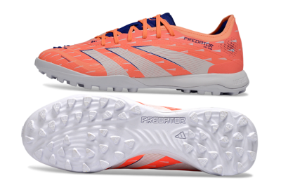 Men's Adidas Predator 25 Elite TF Artificial Turf Low-Tops Football Shoes - Pink/Electric Orange/Deep Blue