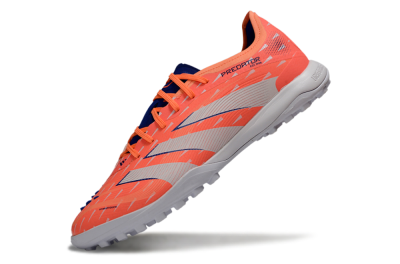 Men's Adidas Predator 25 Elite TF Artificial Turf Low-Tops Football Shoes - Pink/Electric Orange/Deep Blue