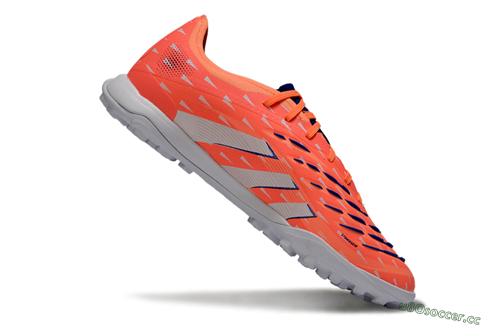 Men's Adidas Predator 25 Elite TF Artificial Turf Low-Tops Football Shoes - Pink/Electric Orange/Deep Blue 4