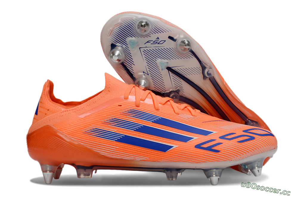 Men's Adidas F50 Elite SG Soft Ground Low-Tops Football Boots - Orange/Electric Orange/Deep Navy 2