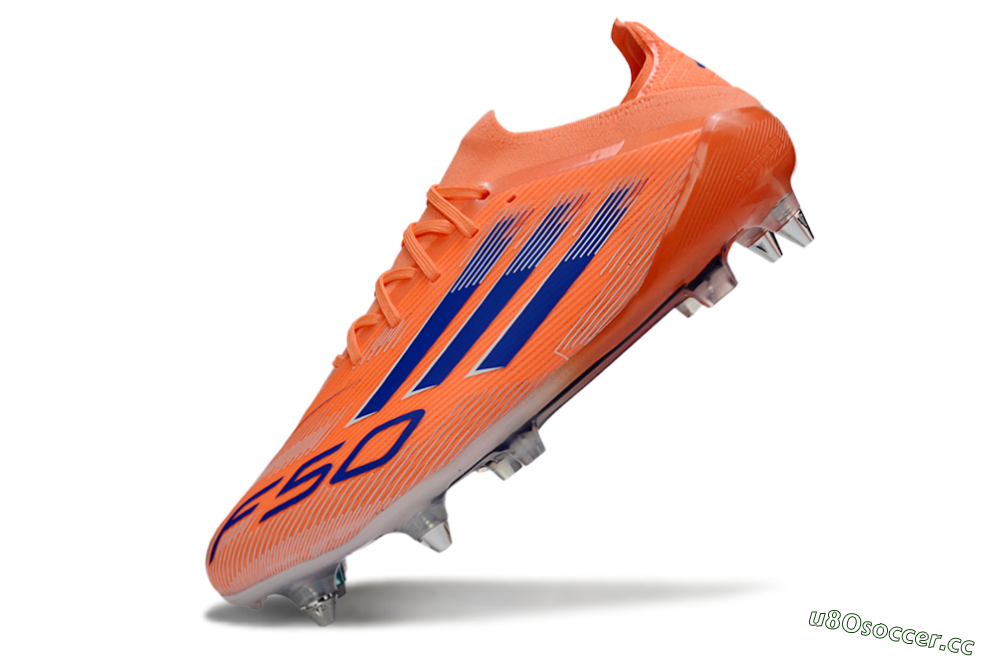 Men's Adidas F50 Elite SG Soft Ground Low-Tops Football Boots - Orange/Electric Orange/Deep Navy 5