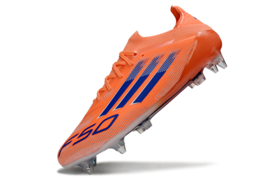 Men's Adidas F50 Elite SG Soft Ground Low-Tops Football Boots - Orange/Electric Orange/Deep Navy
