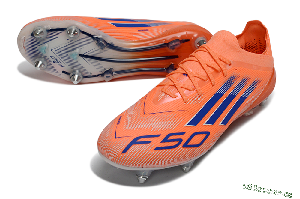 Men's Adidas F50 Elite SG Soft Ground Low-Tops Football Boots - Orange/Electric Orange/Deep Navy 3