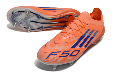 Men's Adidas F50 Elite SG Soft Ground Low-Tops Football Boots - Orange/Electric Orange/Deep Navy