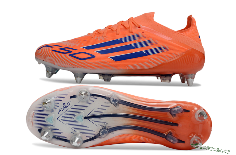 Men's Adidas F50 Elite SG Soft Ground Low-Tops Football Boots - Orange/Electric Orange/Deep Navy 1