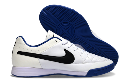 Men's Nike Tiempo Ligera 4 IC Indoor & Futsal Low-Tops Football Shoes - White/Royal Blue/Black