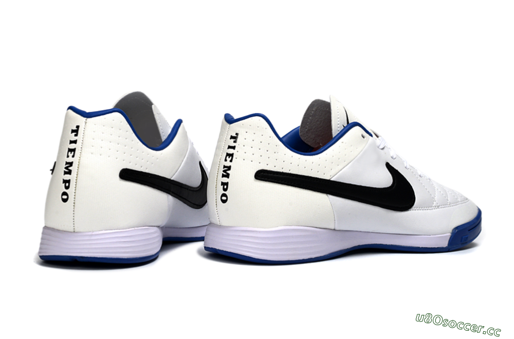 Men's Nike Tiempo Ligera 4 IC Indoor & Futsal Low-Tops Football Shoes - White/Royal Blue/Black 6