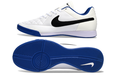 Men's Nike Tiempo Ligera 4 IC Indoor & Futsal Low-Tops Football Shoes - White/Royal Blue/Black