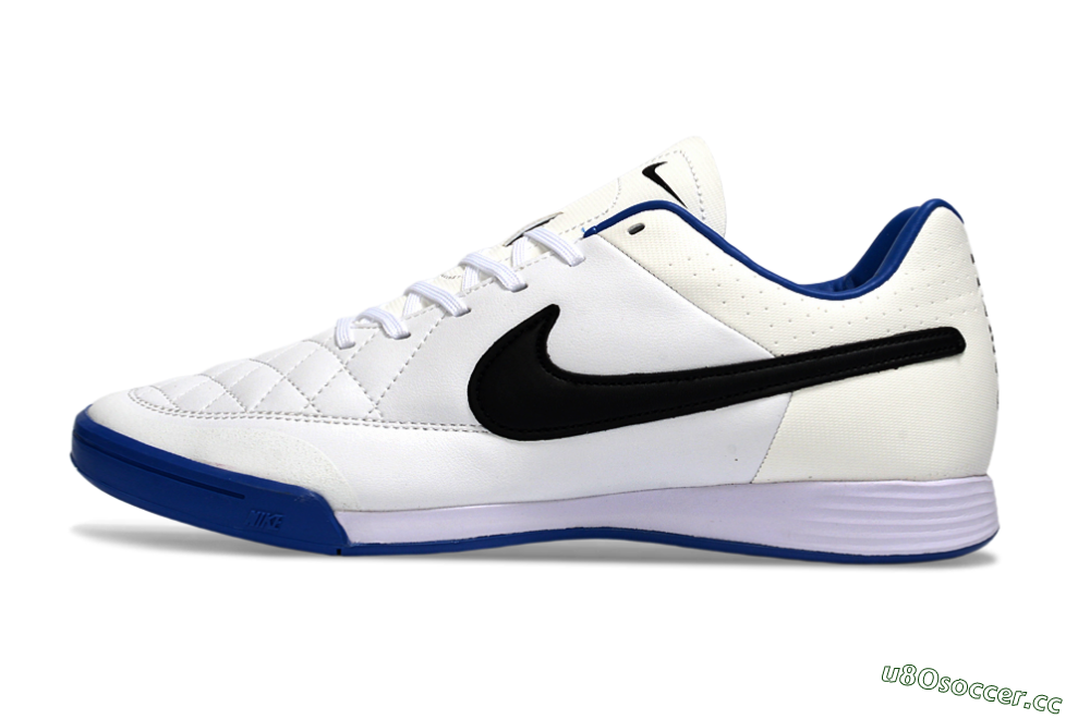 Men's Nike Tiempo Ligera 4 IC Indoor & Futsal Low-Tops Football Shoes - White/Royal Blue/Black 0