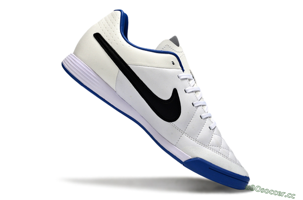 Men's Nike Tiempo Ligera 4 IC Indoor & Futsal Low-Tops Football Shoes - White/Royal Blue/Black 4