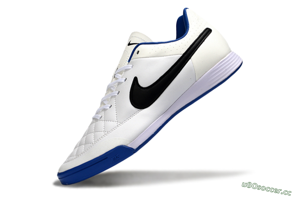 Men's Nike Tiempo Ligera 4 IC Indoor & Futsal Low-Tops Football Shoes - White/Royal Blue/Black 5